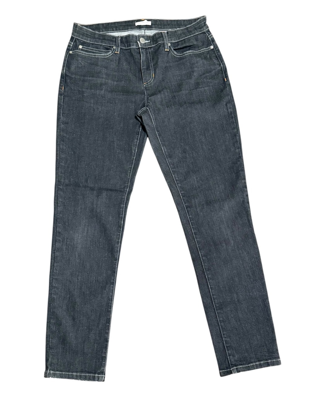 EILEEN FISHER Jeans Women's 12P Black Denim Organic Cotton Blend Skinny Stretch